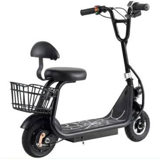 صورة سكوتر كهربائي بقوة 36V مع مقعد بالحجم الوسط لون أسود